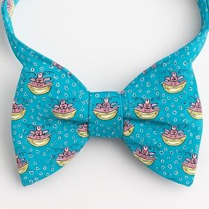 Southern Tide Bow tie silk turquoise pink made in Italy
